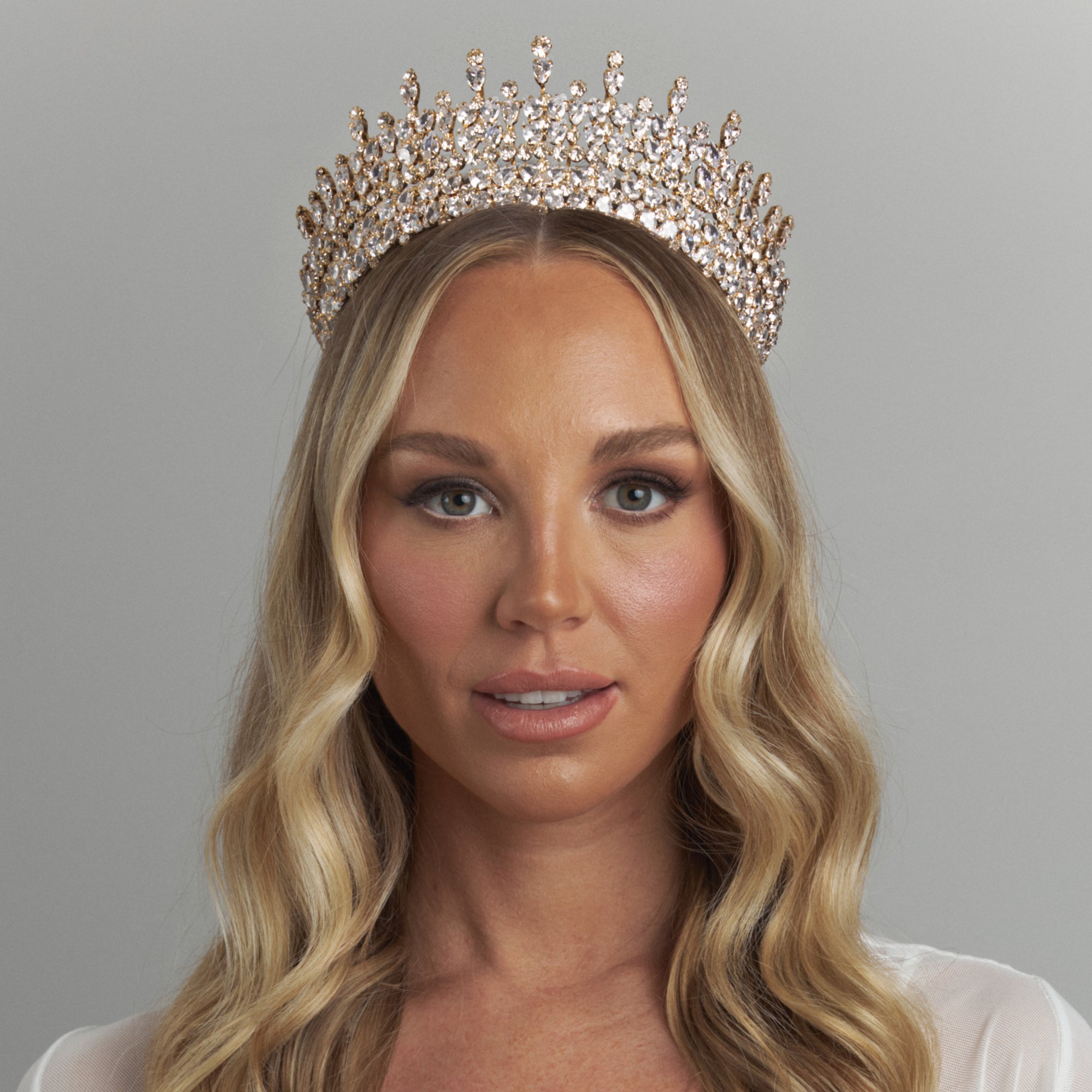 Arabella Crystal Bridal Crown Hair Accessories - Tiara & Crown