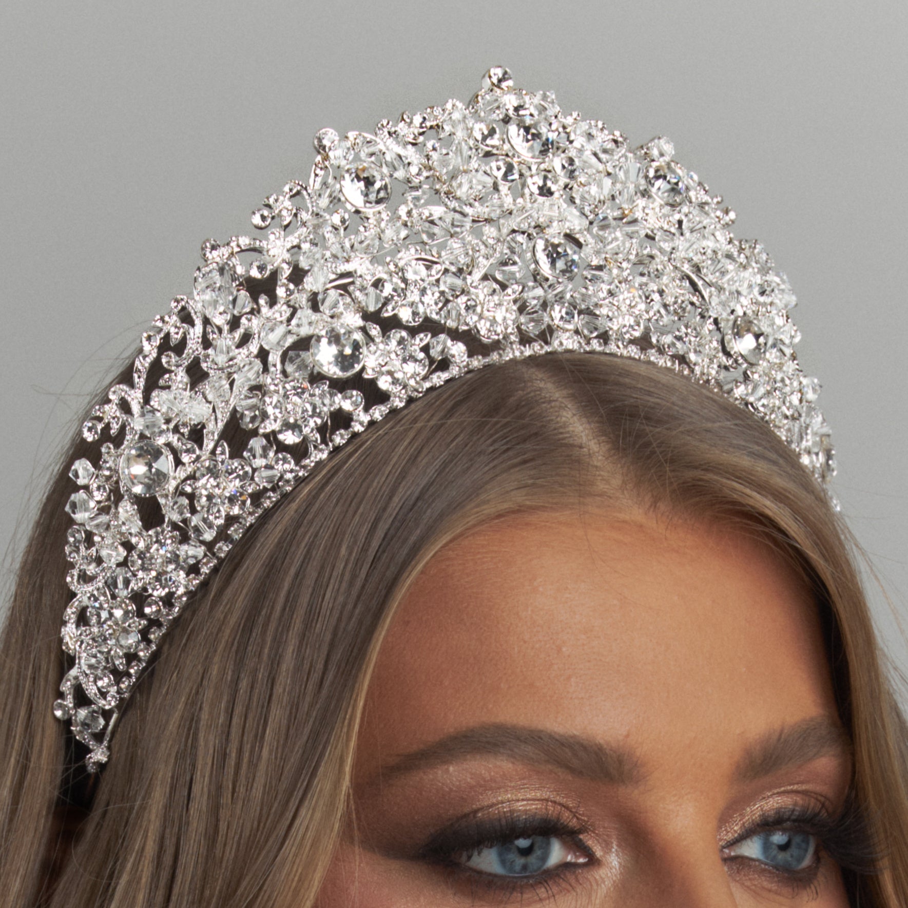 Ayah Crystal Bridal Crown Hair Accessories - Tiara & Crown