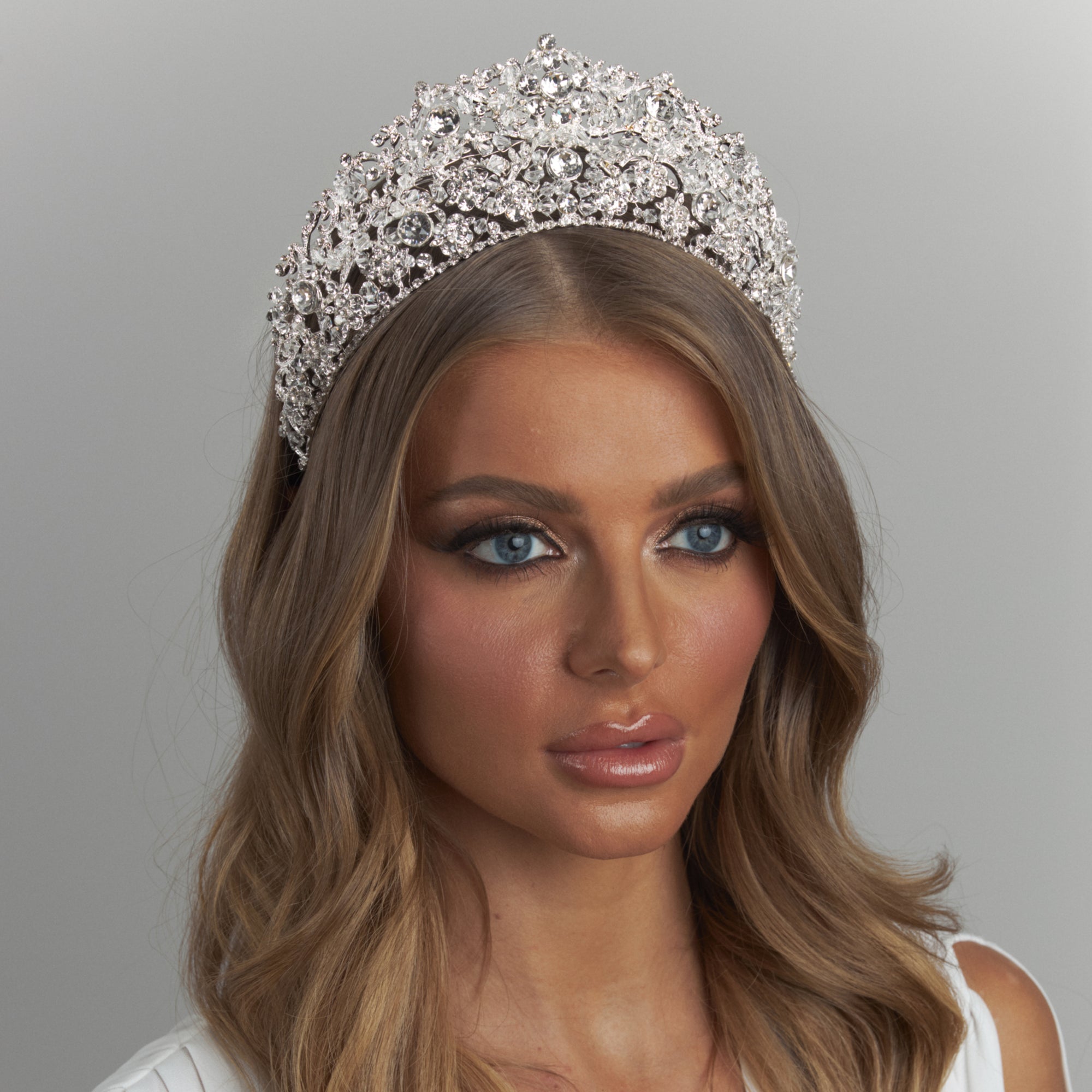 Ayah Crystal Bridal Crown Hair Accessories - Tiara & Crown