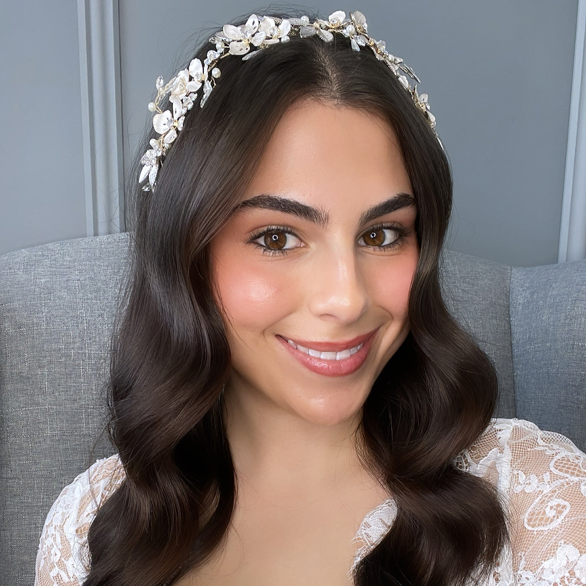 Marcela Floral Bridal Headpiece Hair Accessories - Headpieces