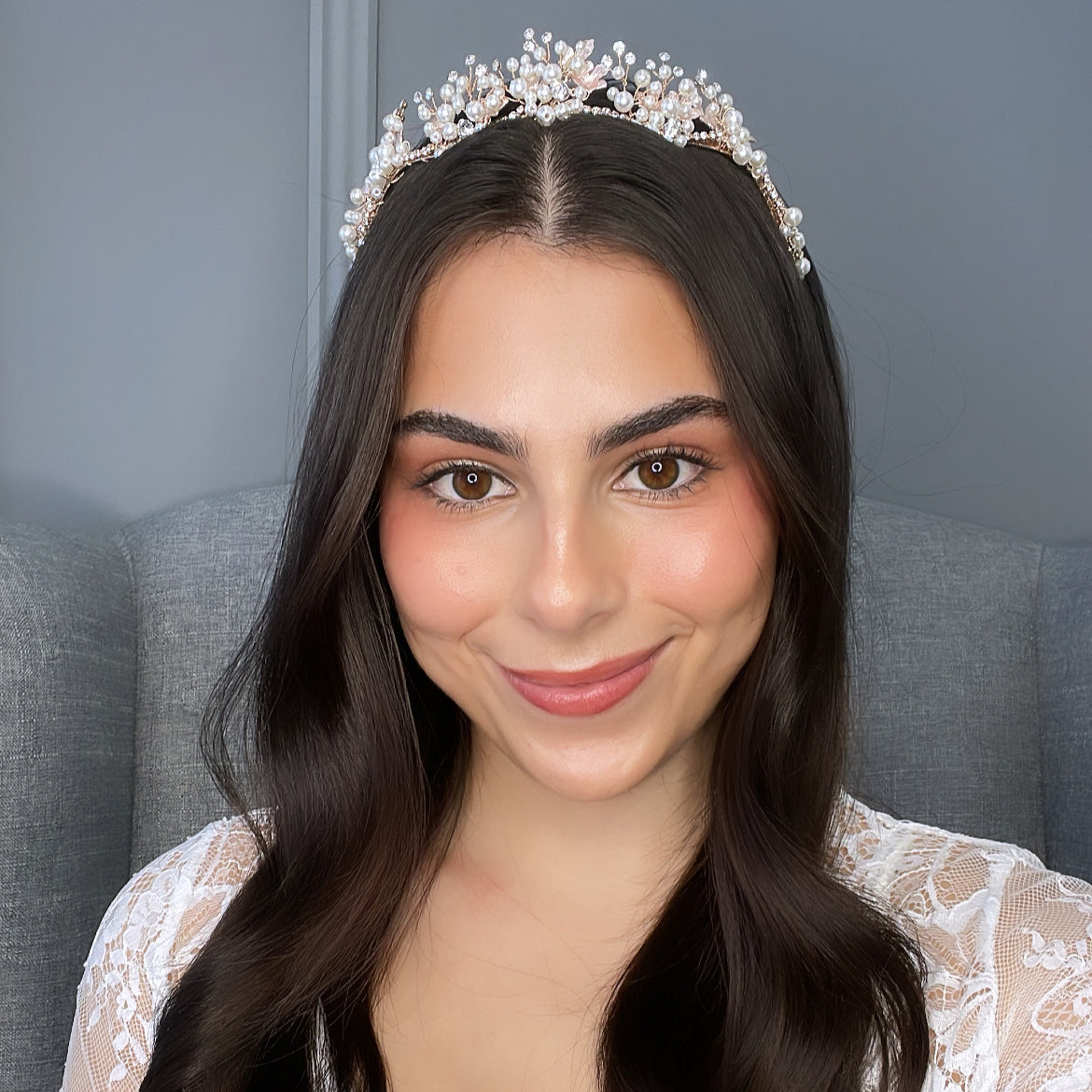 Gilene Pearl Bridal Crown Hair Accessories - Tiara &amp; Crown