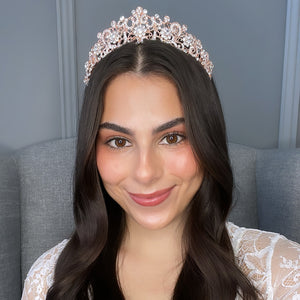 Morgan Bridal Tiara - Rose Gold Hair Accessories - Tiara & Crown    