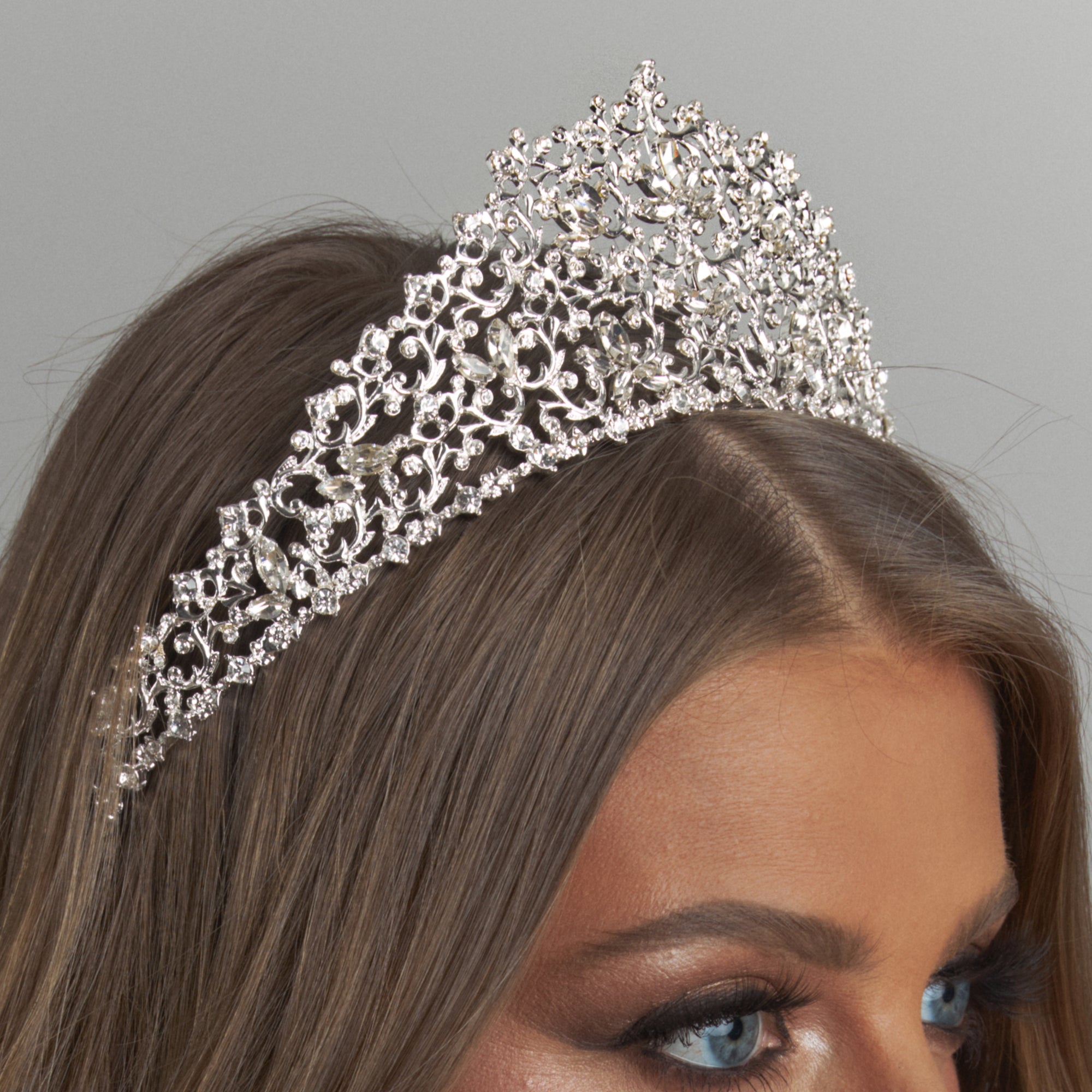 Blessaline Crystal Bridal Crown Hair Accessories - Tiara & Crown