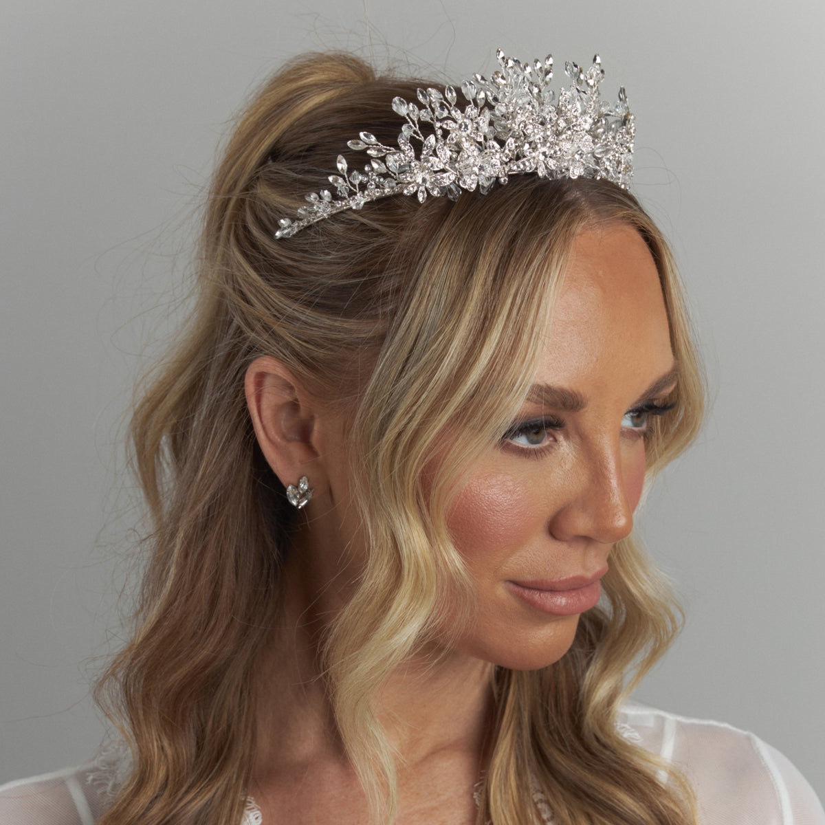 Colette Crystal Bridal Crown Hair Accessories - Tiara &amp; Crown