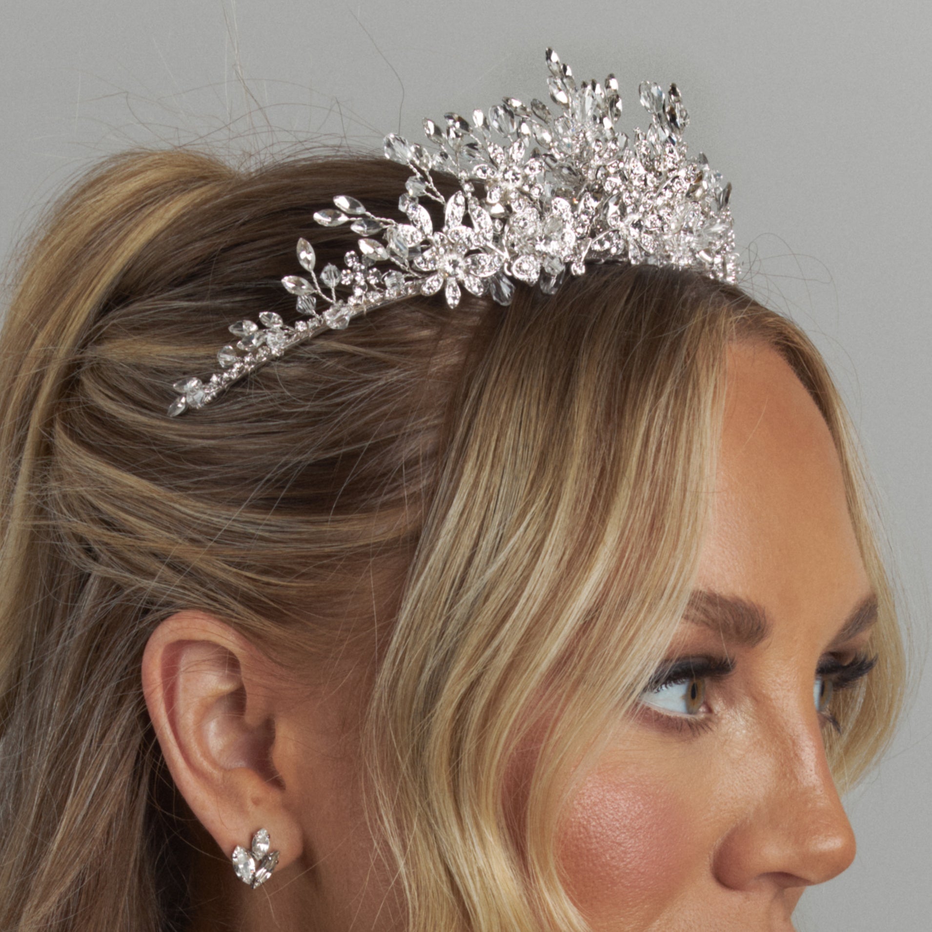 Colette Crystal Bridal Crown Hair Accessories - Tiara & Crown