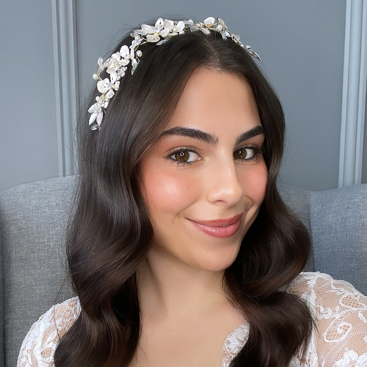 Marcela Floral Bridal Headpiece Hair Accessories - Headpieces