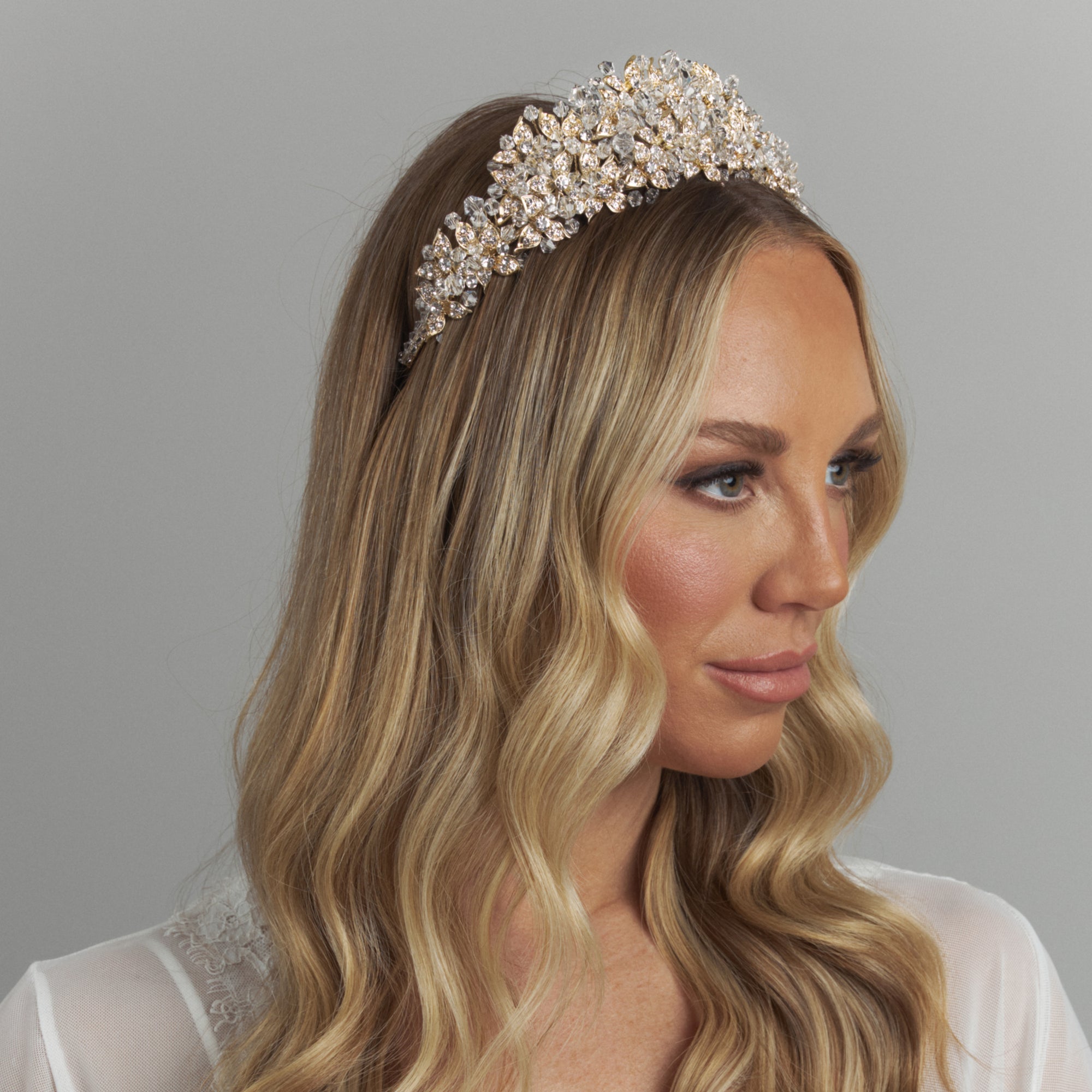 Dani Crystal Bridal Crown Hair Accessories - Tiara & Crown