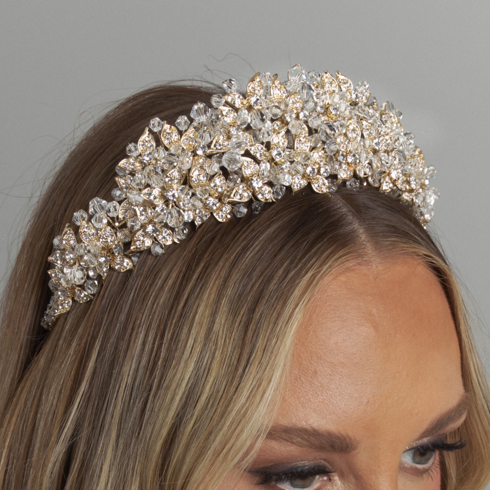 Dani Crystal Bridal Crown Hair Accessories - Tiara & Crown