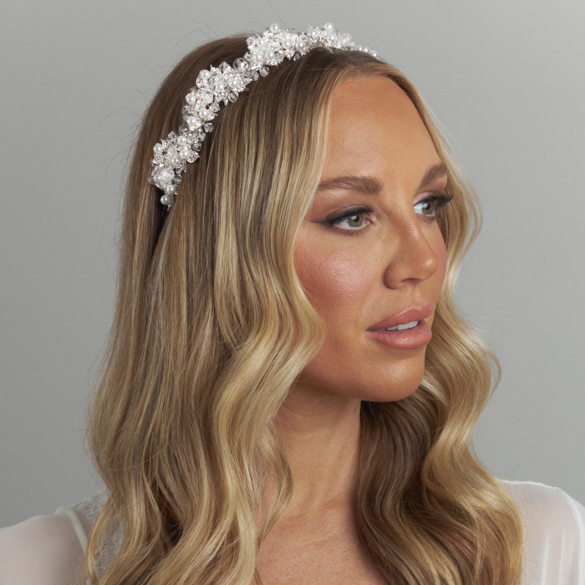 Dani bridal wedding headband headpiece Crystal pearl