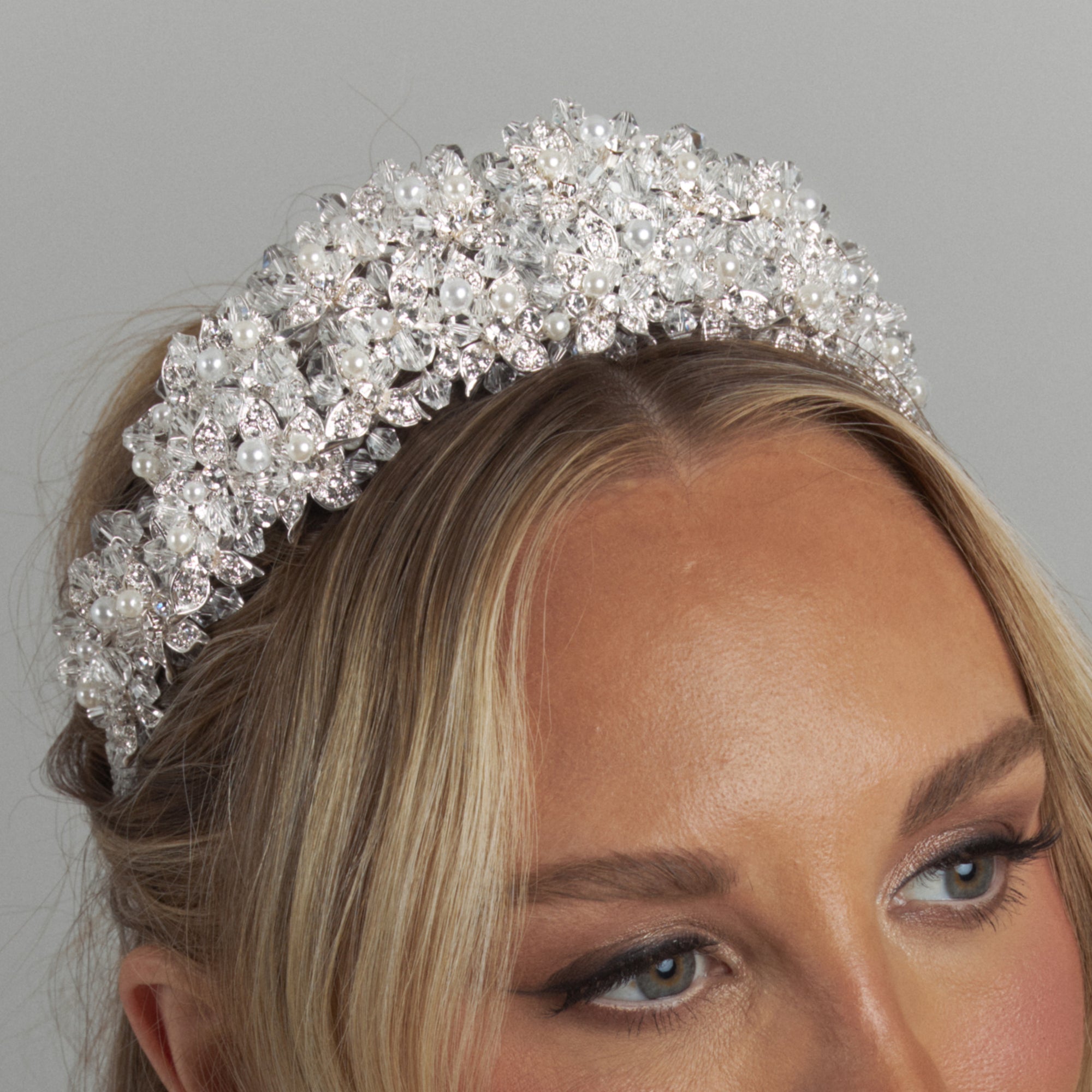 Dani Pearl Bridal Crown Hair Accessories - Tiara & Crown