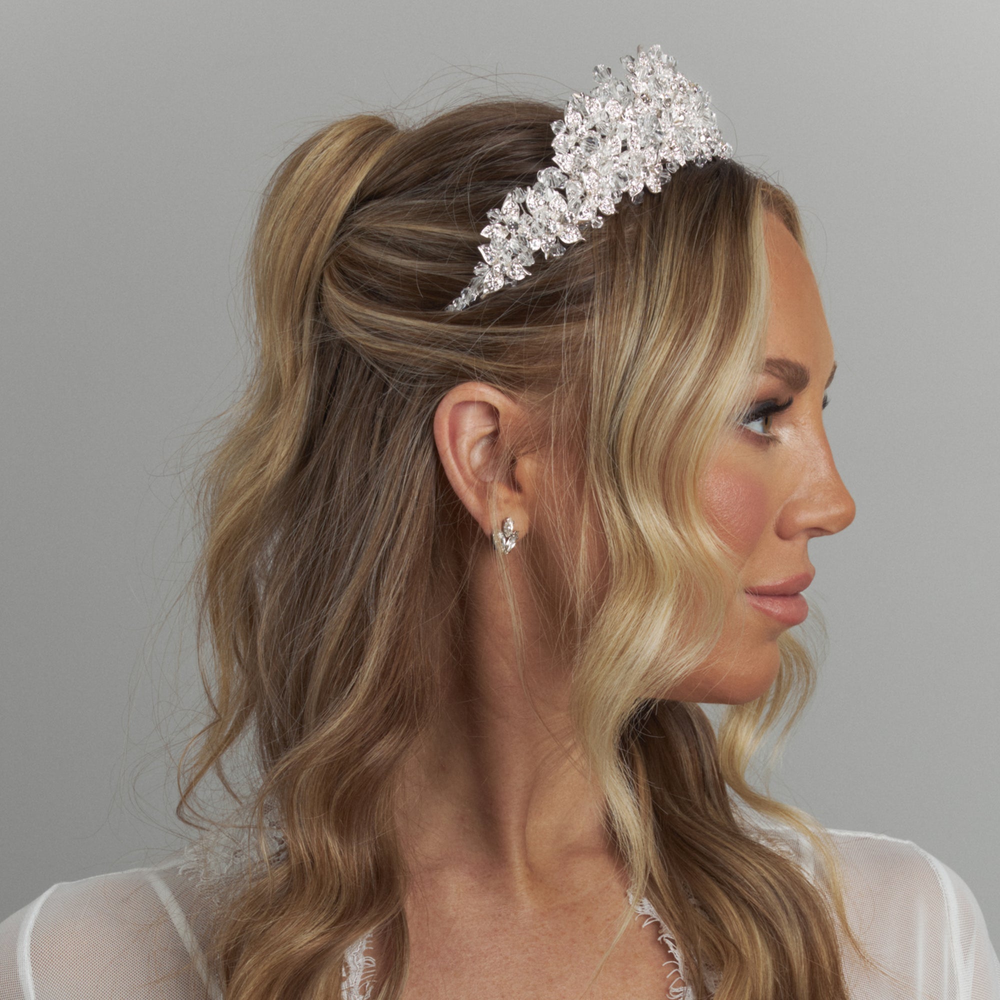 Dani Crystal Bridal Crown Hair Accessories - Tiara & Crown