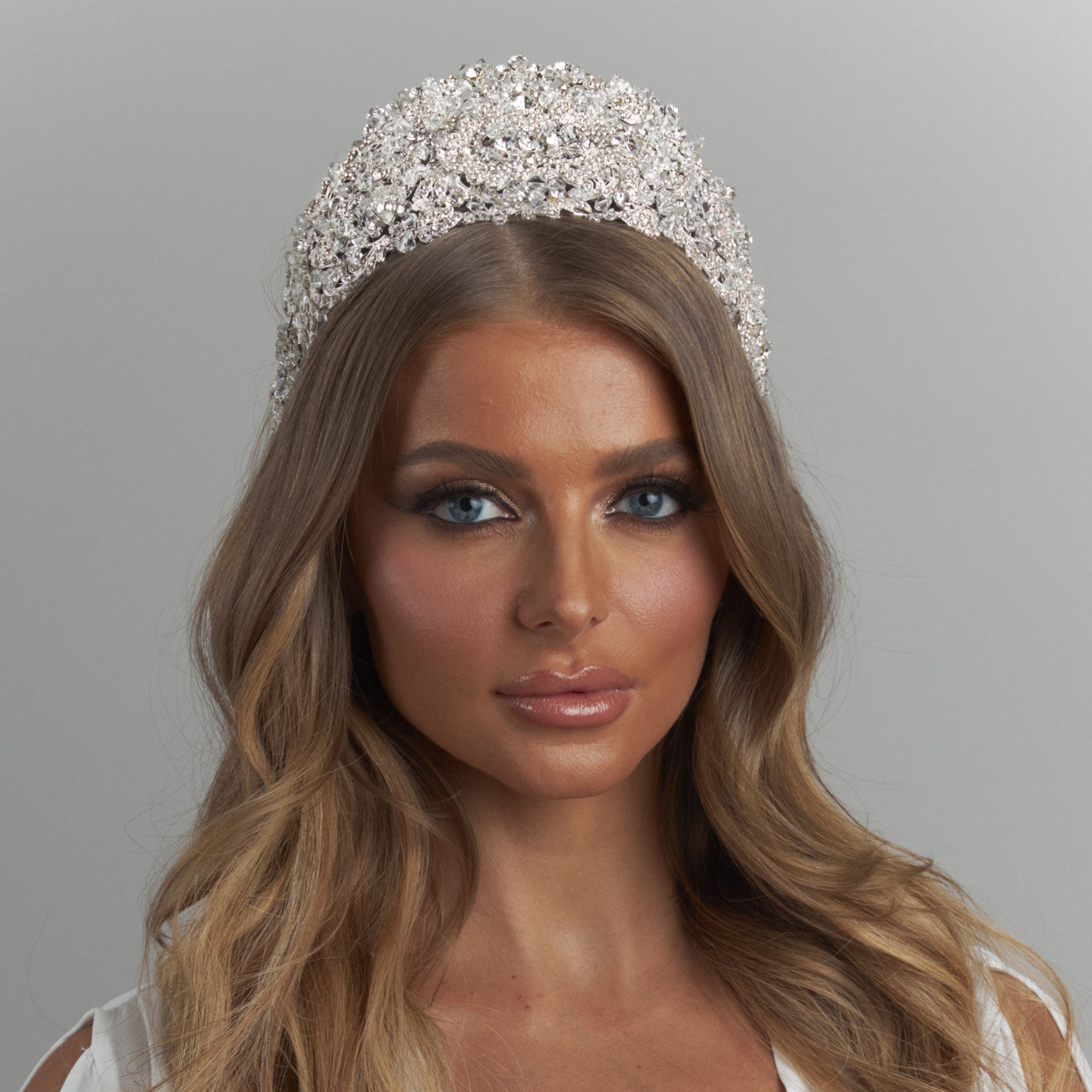 Elliette Crystal Bridal Crown Hair Accessories - Tiara & Crown