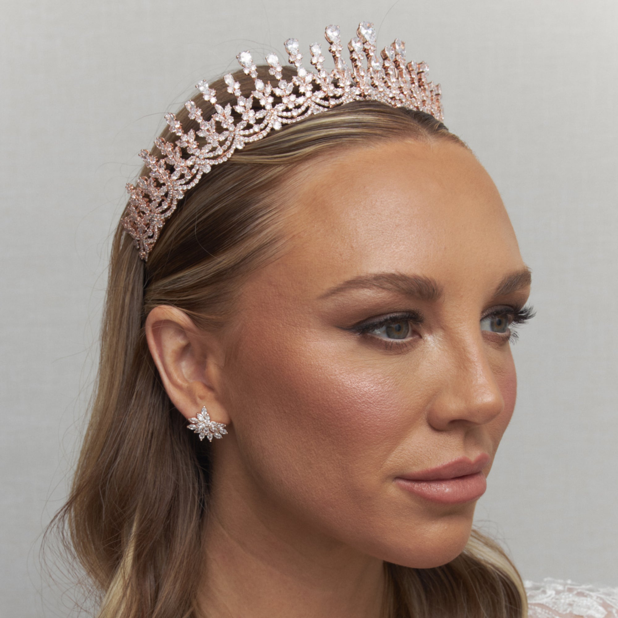 Emaline Crystal Bridal Crown Hair Accessories - Tiara & Crown