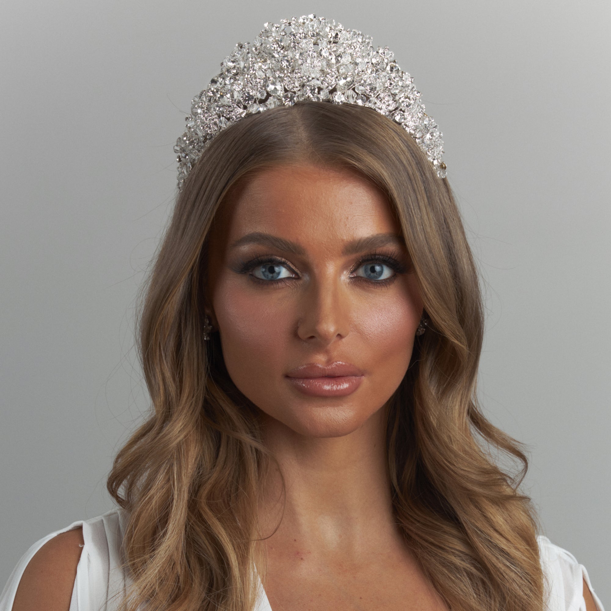 Eva Crystal Bridal Crown Hair Accessories - Tiara & Crown