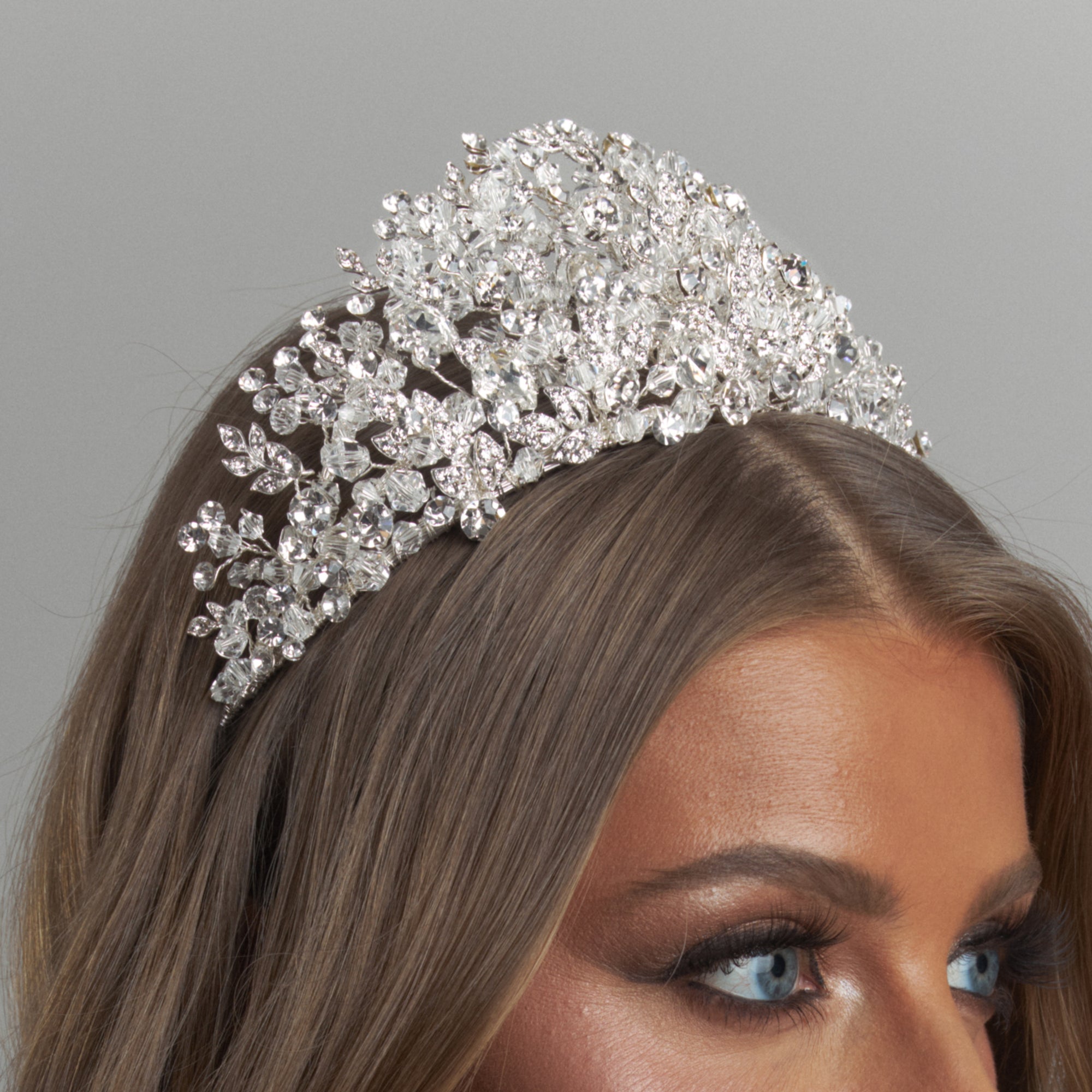 Eva Crystal Bridal Crown Hair Accessories - Tiara & Crown