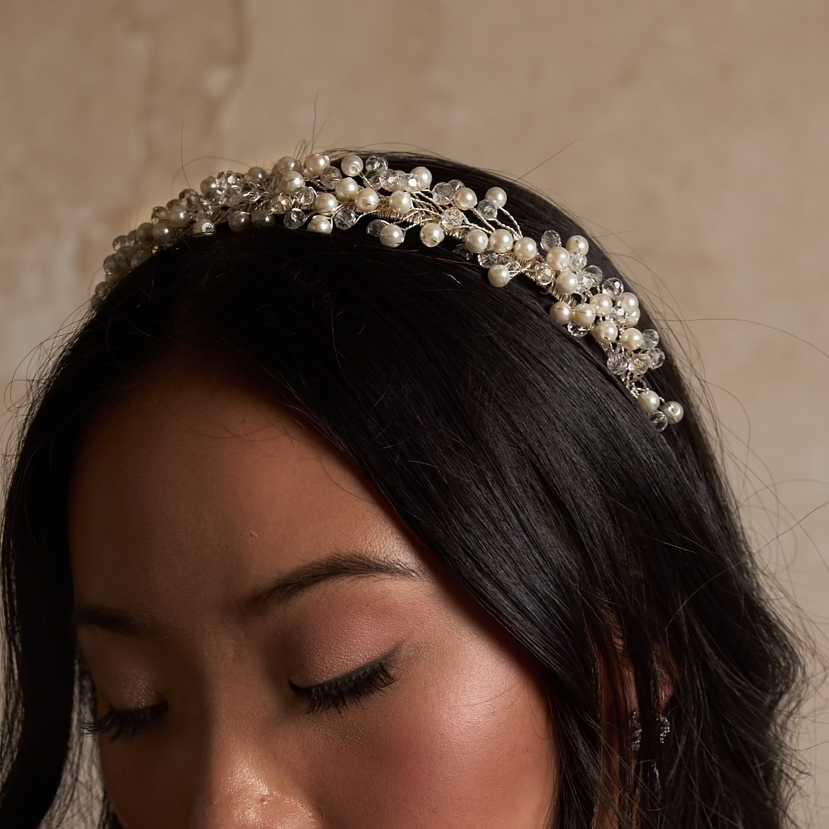 Alexia Crystal Pearl Headband Hair Accessories - Headbands,Tiara