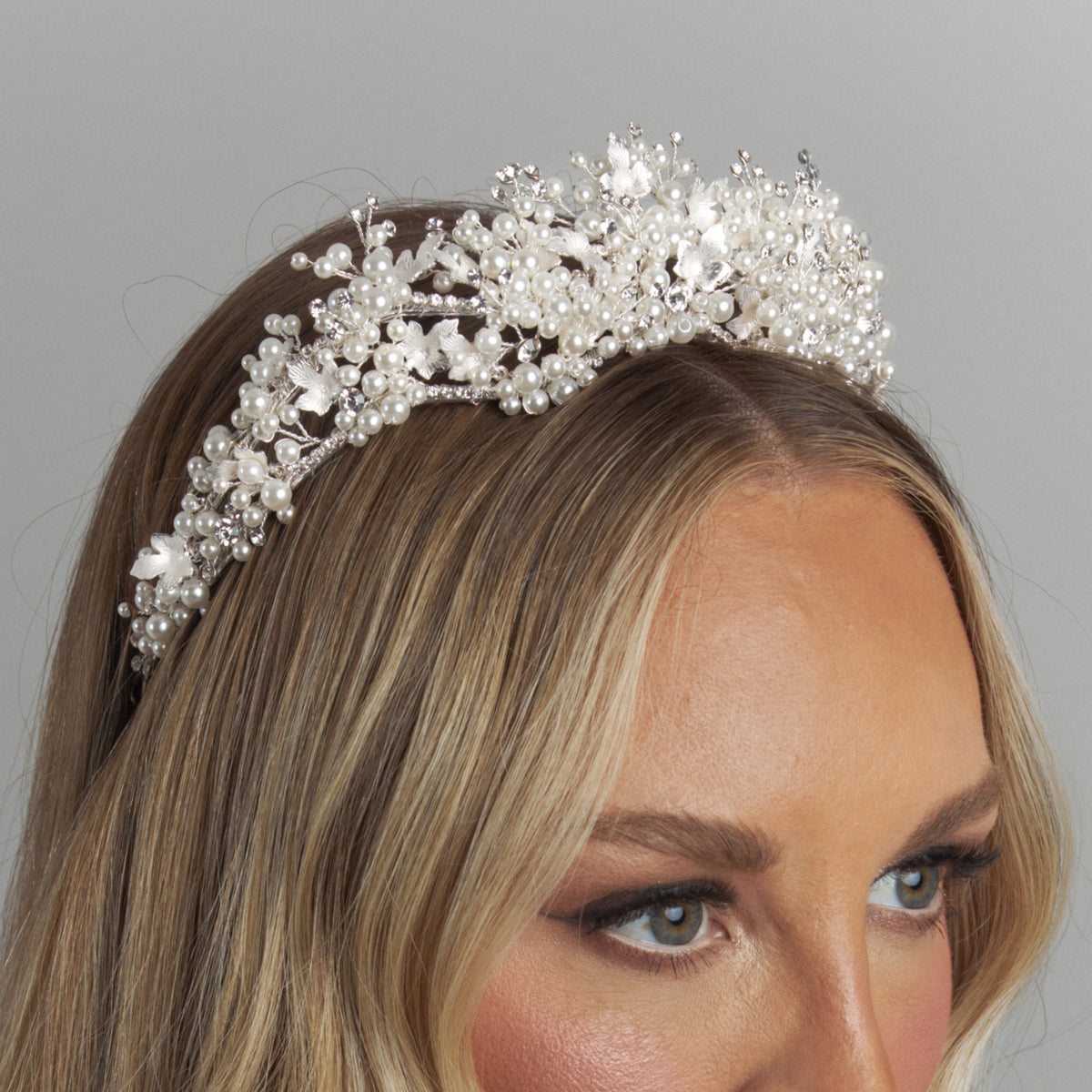 Gilene Pearl Double Crown Hair Accessories - Tiara &amp; Crown