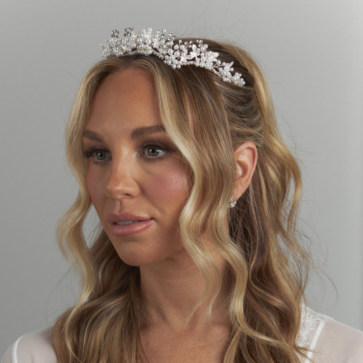 Gilene Pearl Bridal Crown Hair Accessories - Tiara &amp; Crown