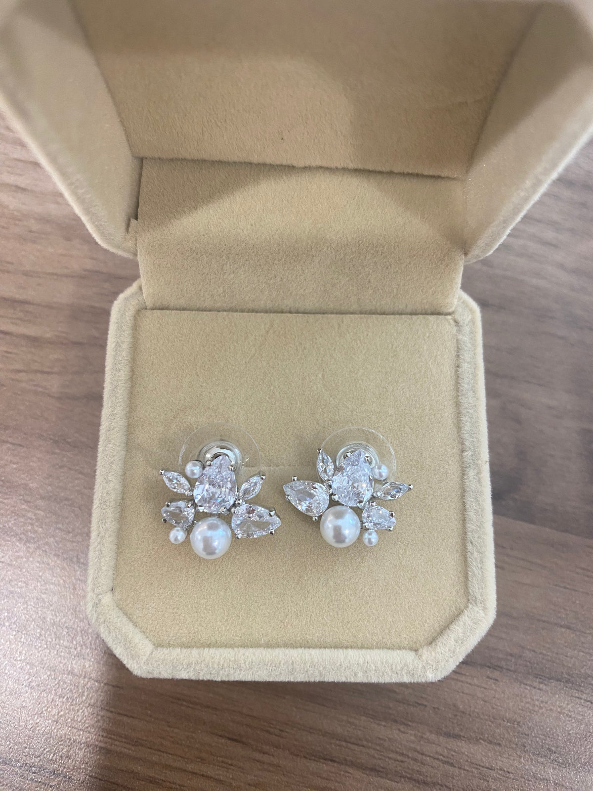 Jacinta Bridal Pearl Crystal Earrings Bridal Earrings