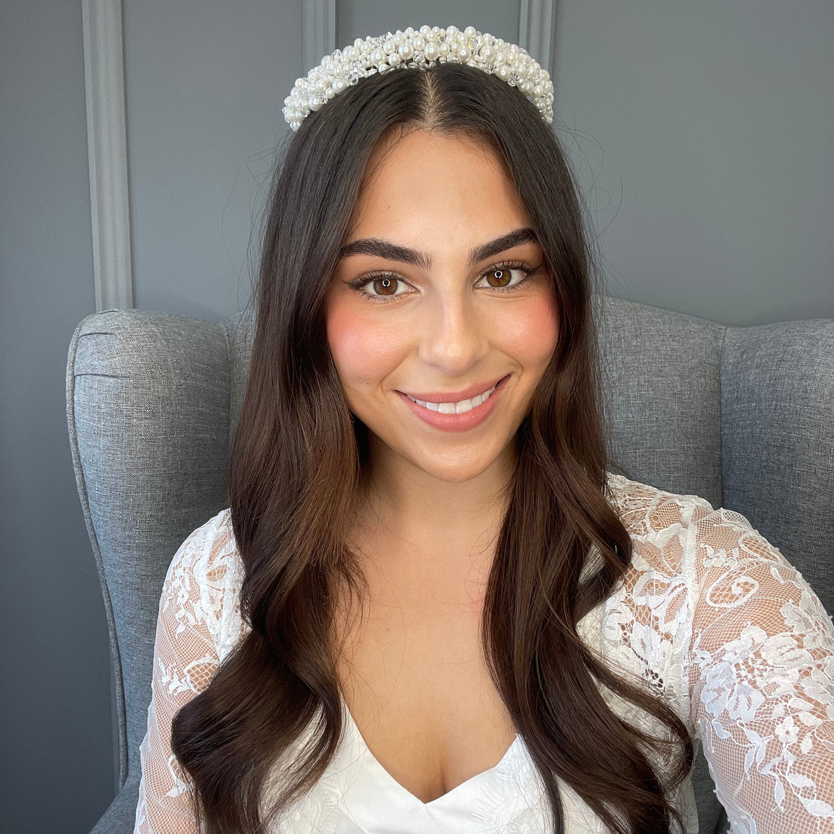 Agnella Pearl Bridal Headpiece Hair Accessories - Headpieces