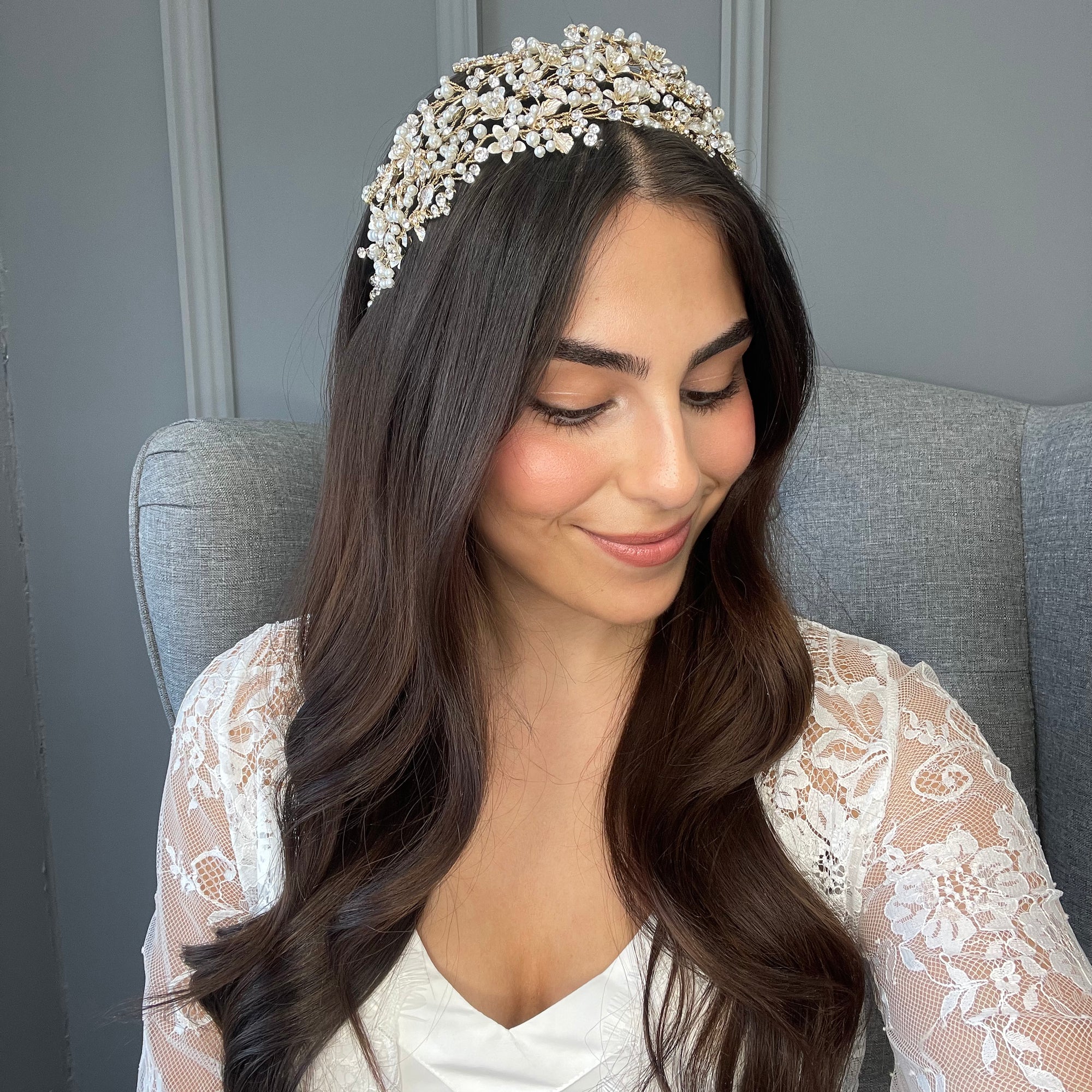 Lamia Bridal Flat Headpiece Hair Accessories - Headpieces