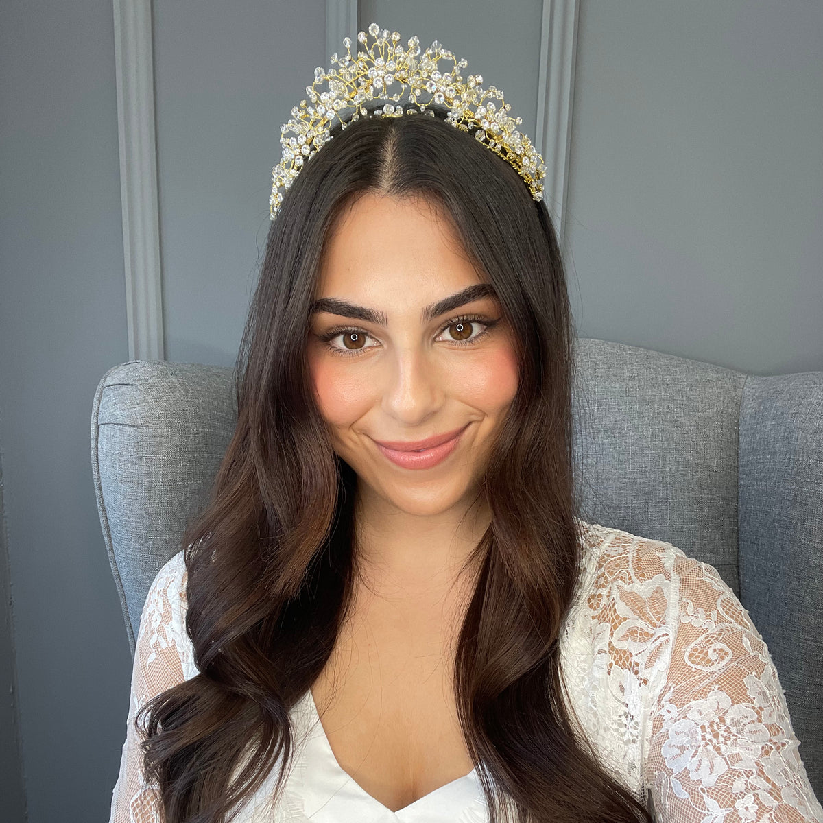 Marina Crystal Bridal Crown Hair Accessories - Tiara &amp; Crown