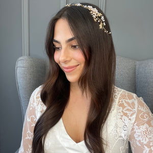 Fae Bridal Hair Vine -  Gold Hair Accessories - Headpieces    