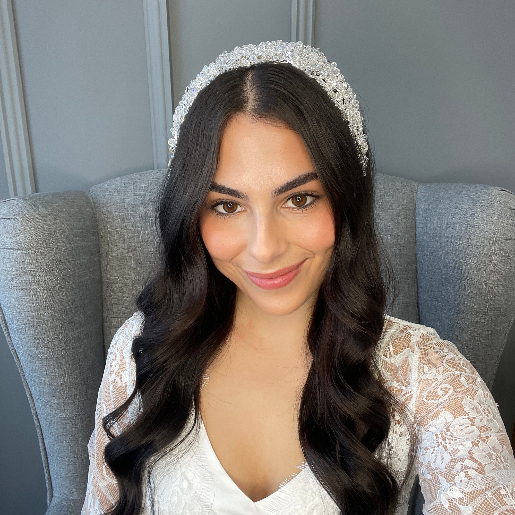 Elliette Crystal Bridal Crown Hair Accessories - Tiara & Crown