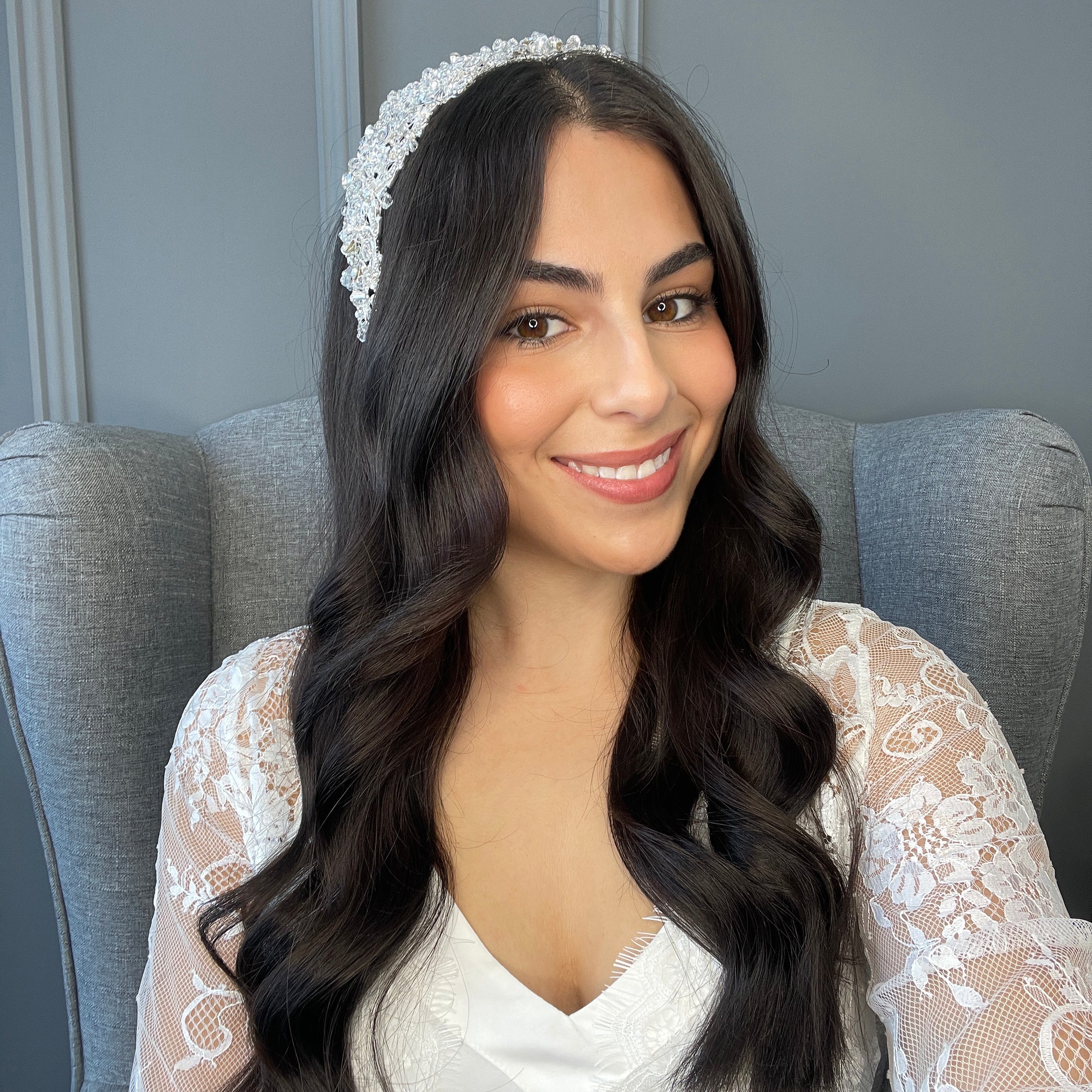 Elliette Crystal Bridal Crown Hair Accessories - Tiara & Crown