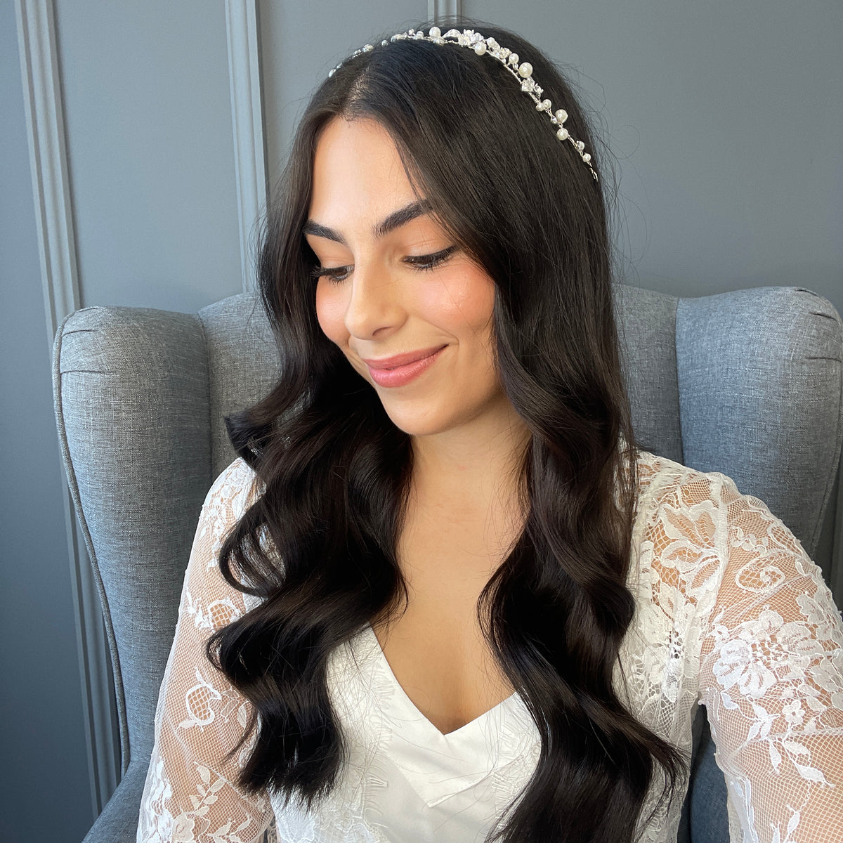 Lana Crystal Pearl Bridal Vine Hair Accessories - Headpieces