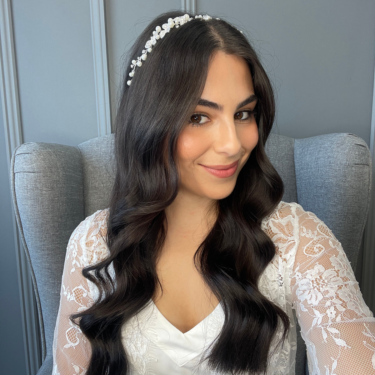 Lana Crystal Pearl Bridal Vine Hair Accessories - Headpieces
