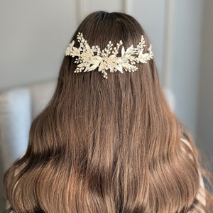Cascata Bridal Headpiece - Silver Hair Accessories - Hair Comb    