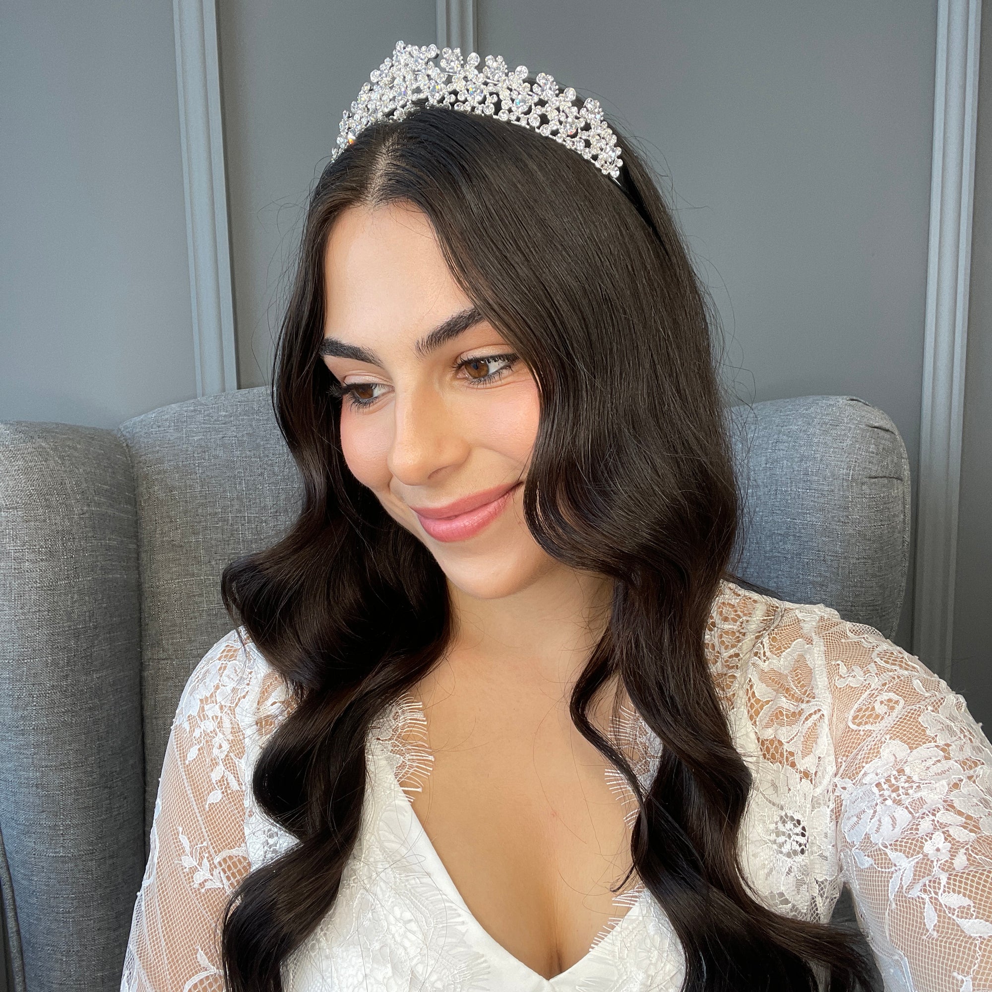 Revanah Crystal Bridal Crown Hair Accessories - Tiara & Crown