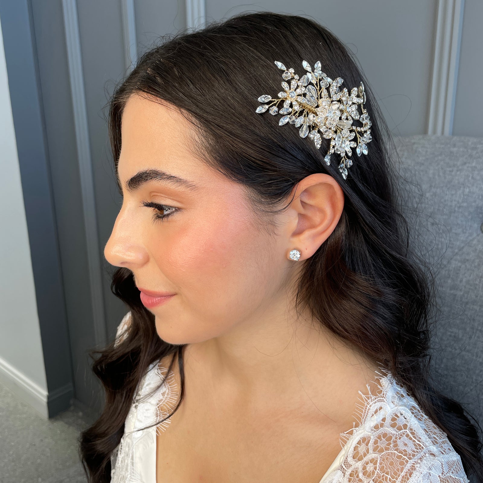 Bridget Crystal Bridal Headpiece Hair Accessories - Hair Comb