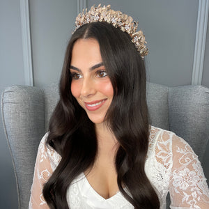 Emmalyn Royal Bridal Crown - Rose Gold Hair Accessories - Tiara & Crown    