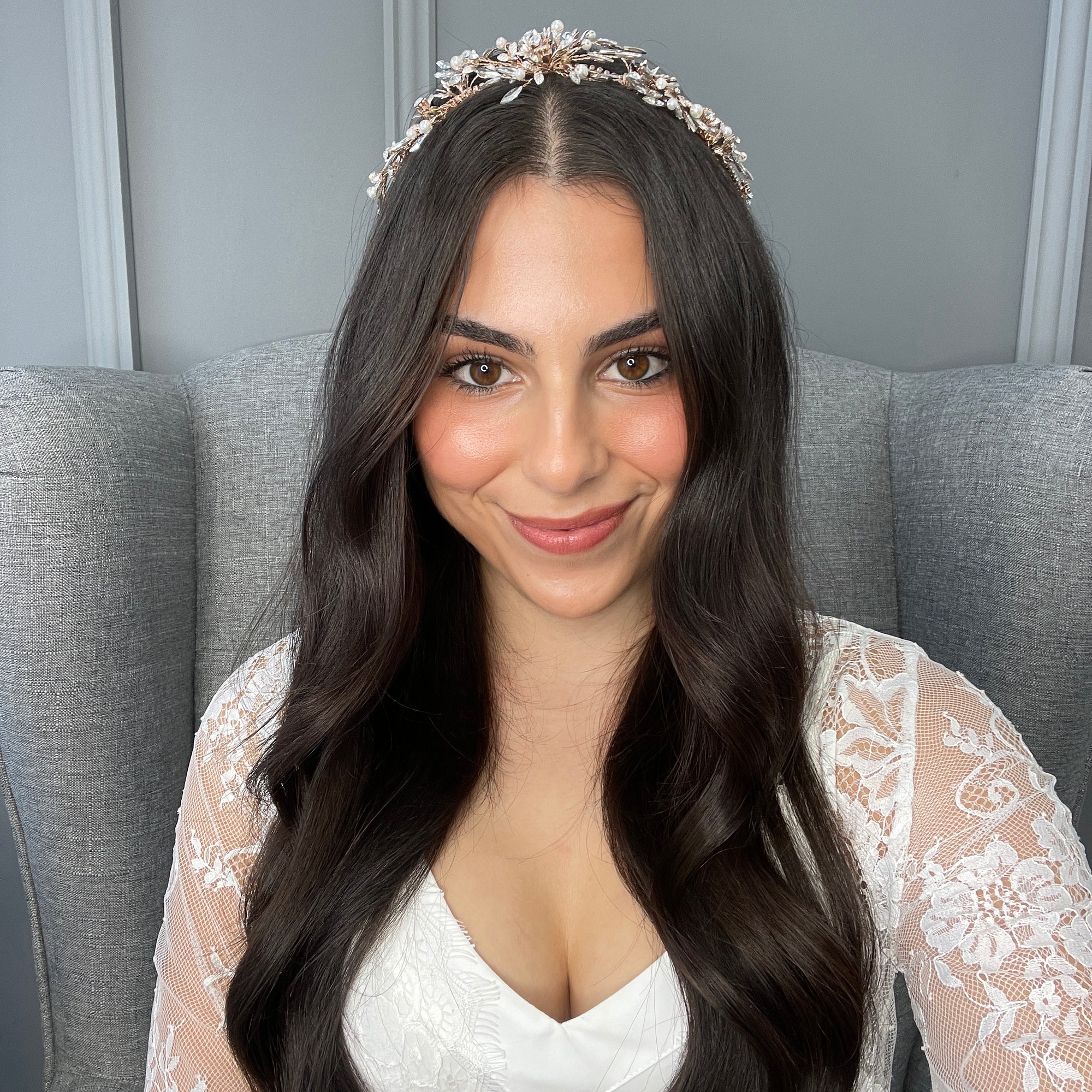 Leola Crystal Pearl Bridal Halo Hair Accessories - Bohemian Halo, Circlet