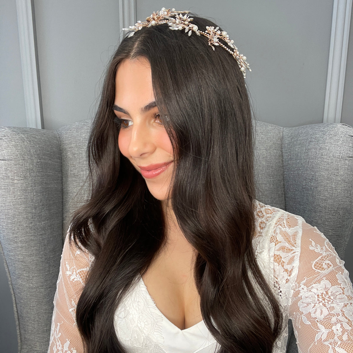 Leola Crystal Pearl Bridal Halo Hair Accessories - Bohemian Halo, Circlet