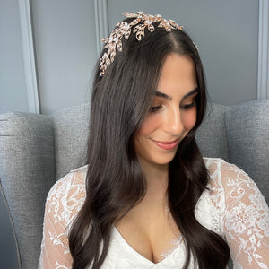 Austeria Bridal Flat Headpiece - Rose Gold Hair Accessories - Headpieces    