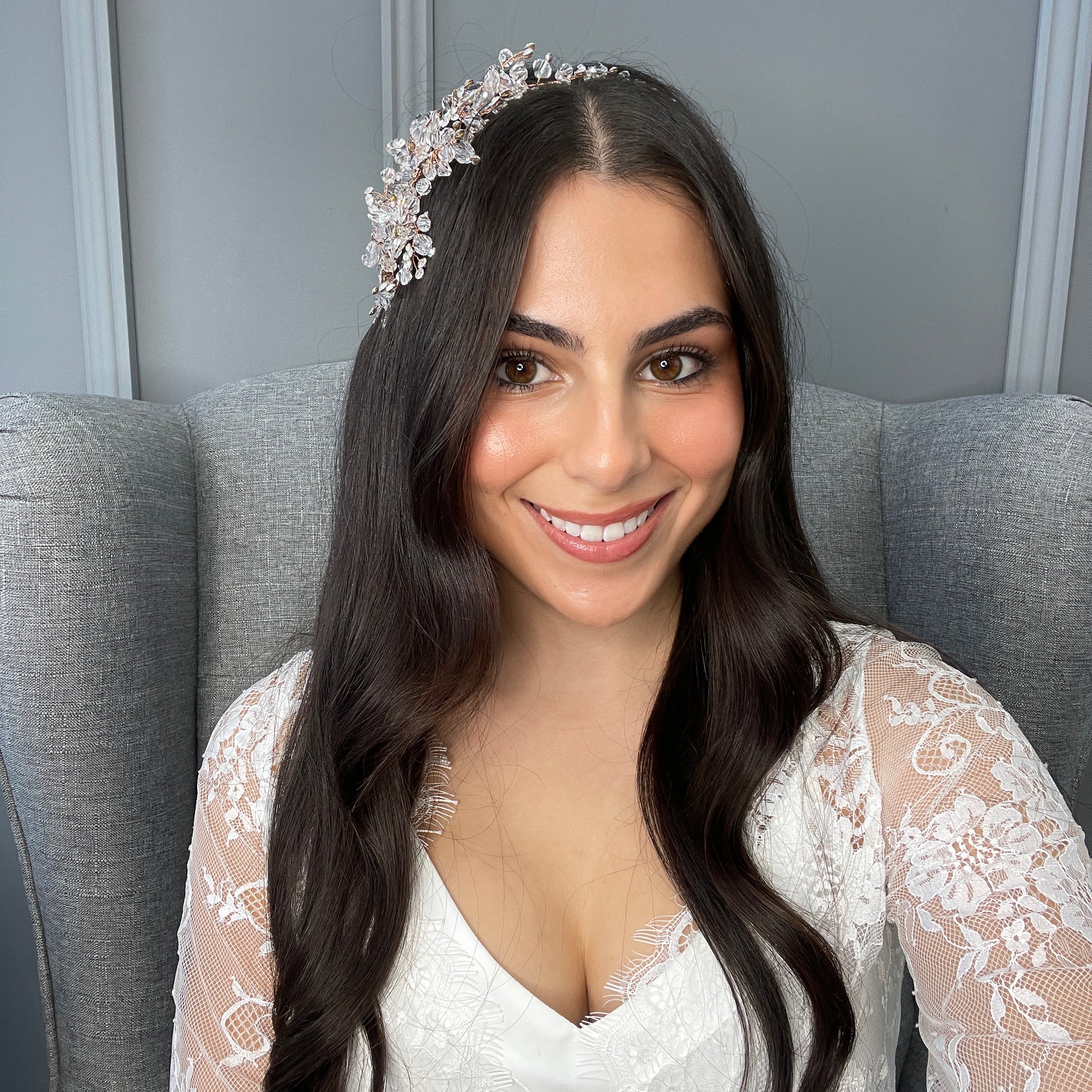 Harriett Crystal Bridal Hair Vine Hair Accessories - Headpieces