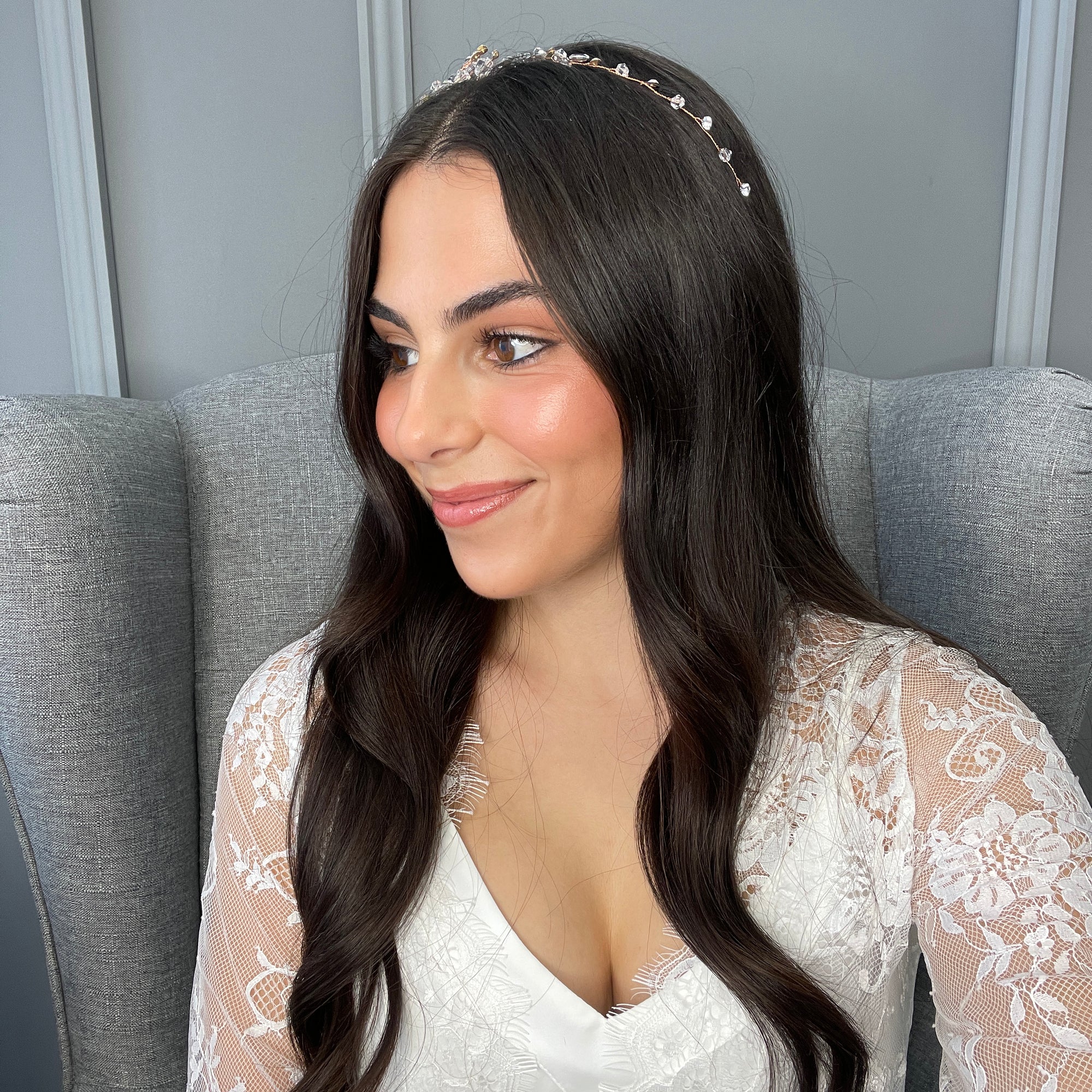 Harriett Crystal Bridal Hair Vine Hair Accessories - Headpieces