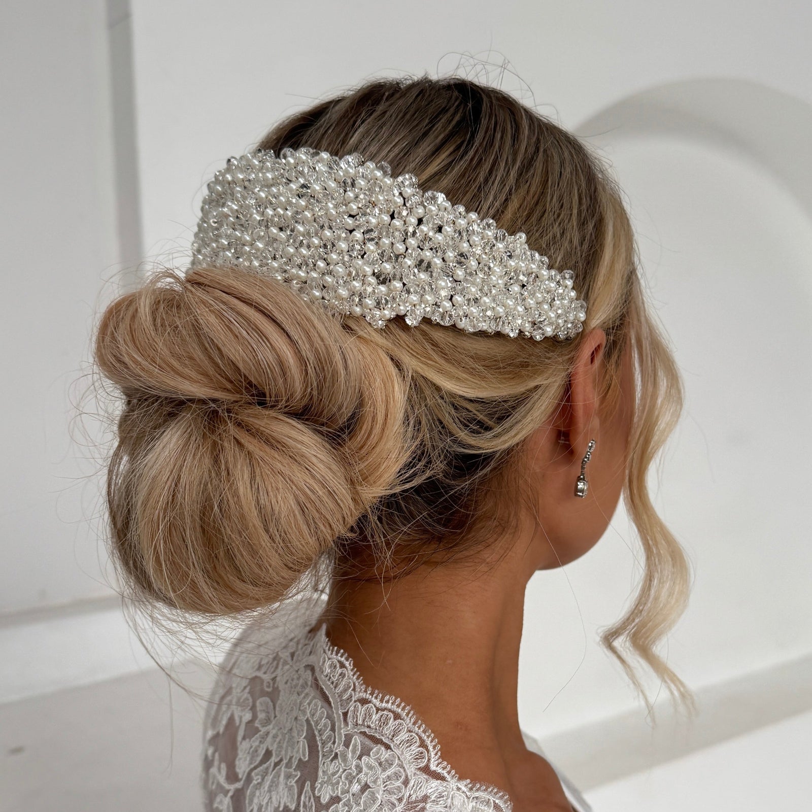 Jules Crystal Pearl Bridal Crown