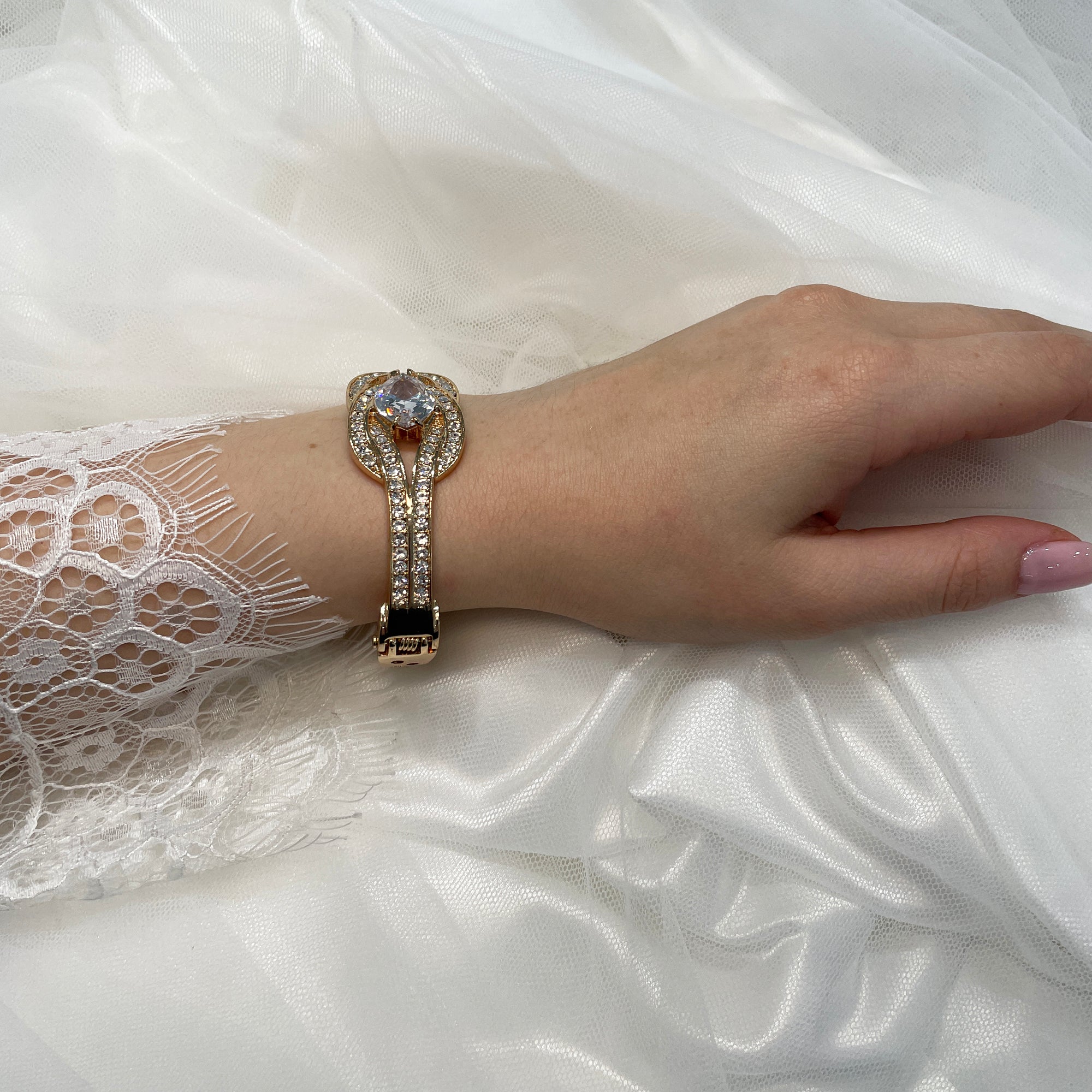 Conrad Bridal Bracelet - Gold Bracelet Wedding    