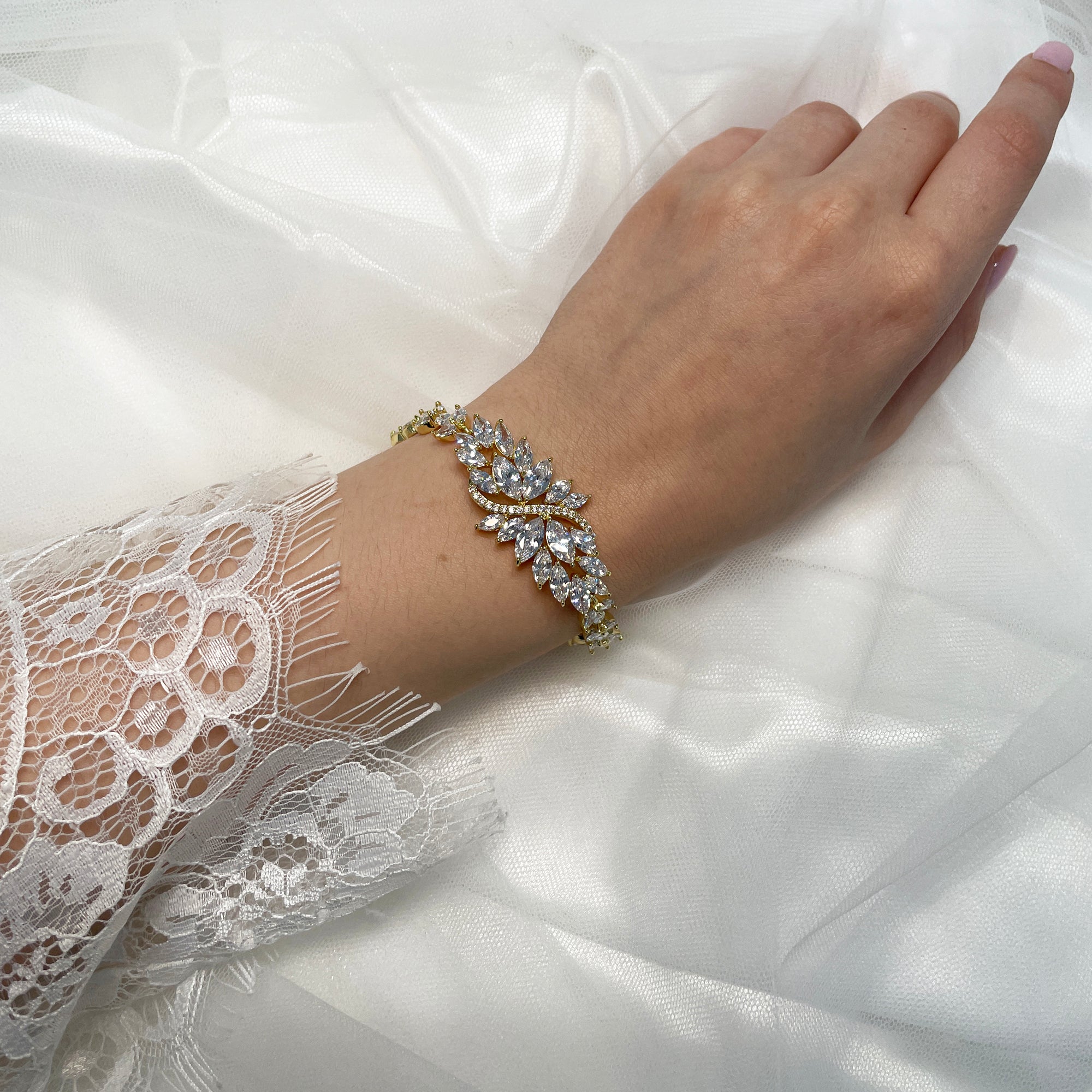 Julienne Bridal Bracelet - Gold Bracelet Wedding    