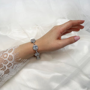 Regina Bridal  Bracelet -Silver Bracelet Wedding    