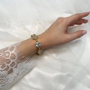 Regina Bridal Bracelet - Gold Bracelet Wedding    