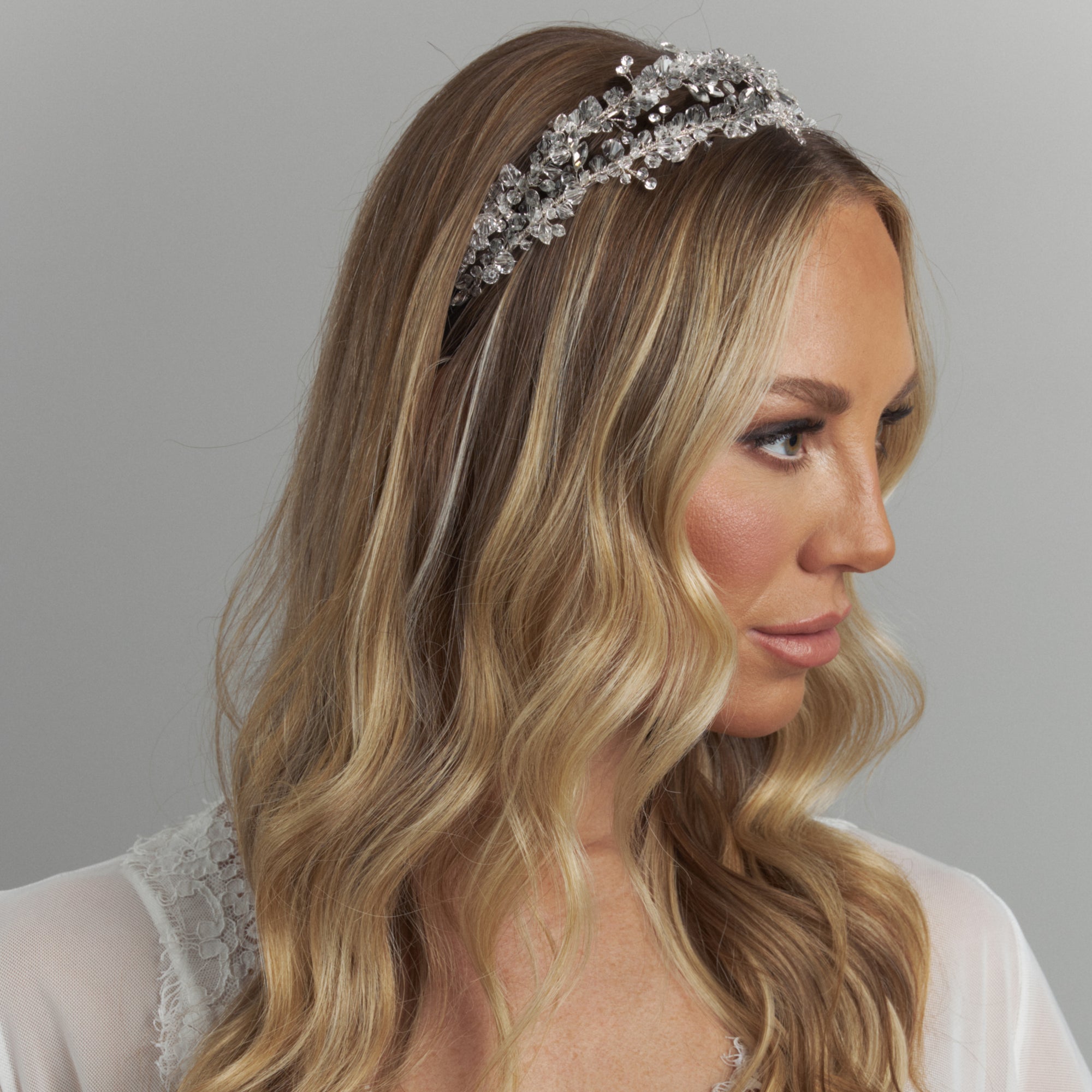 Imogen Luxe Double Bridal Headband Hair Accessories - Headbands,Tiara