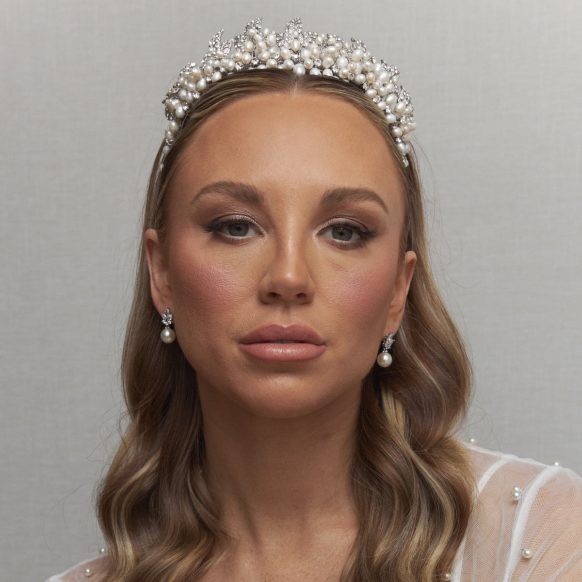 Jilani Pearl Bridal Crown Hair Accessories - Tiara &amp; Crown