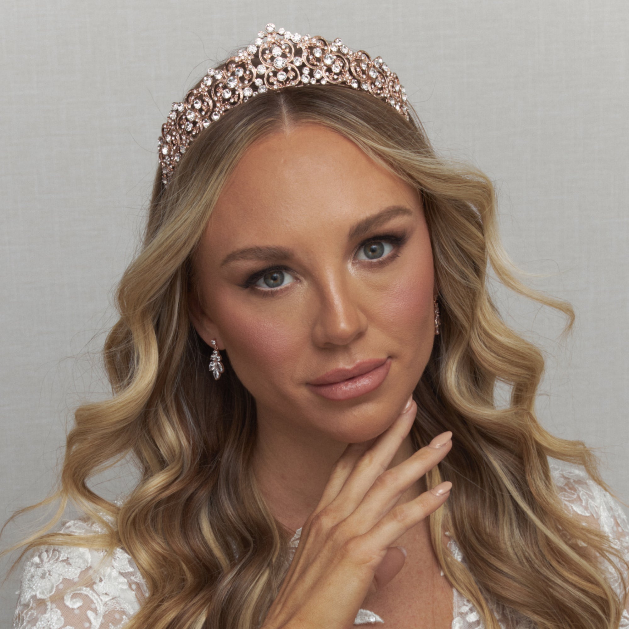 Laia Crystal Bridal Crown Hair Accessories - Tiara & Crown