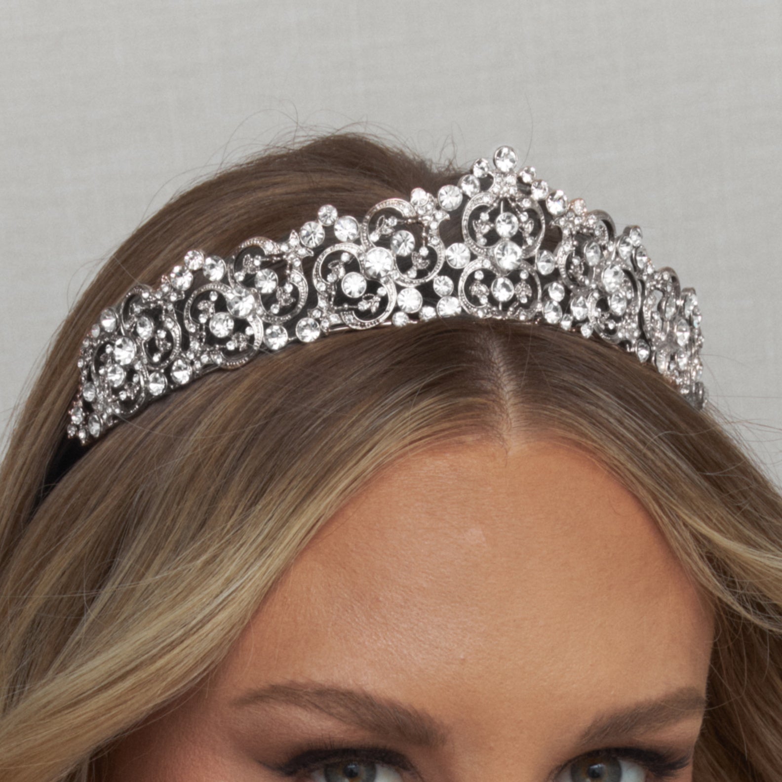 Laia Crystal Bridal Crown Hair Accessories - Tiara & Crown