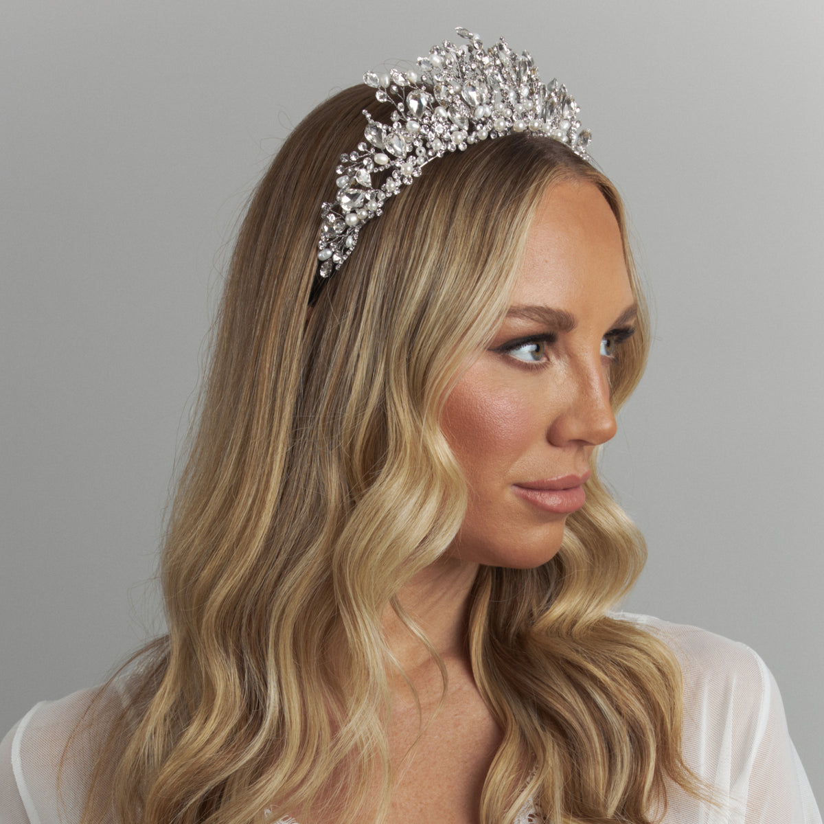 Leza Crystal Bridal Crown Hair Accessories - Tiara &amp; Crown